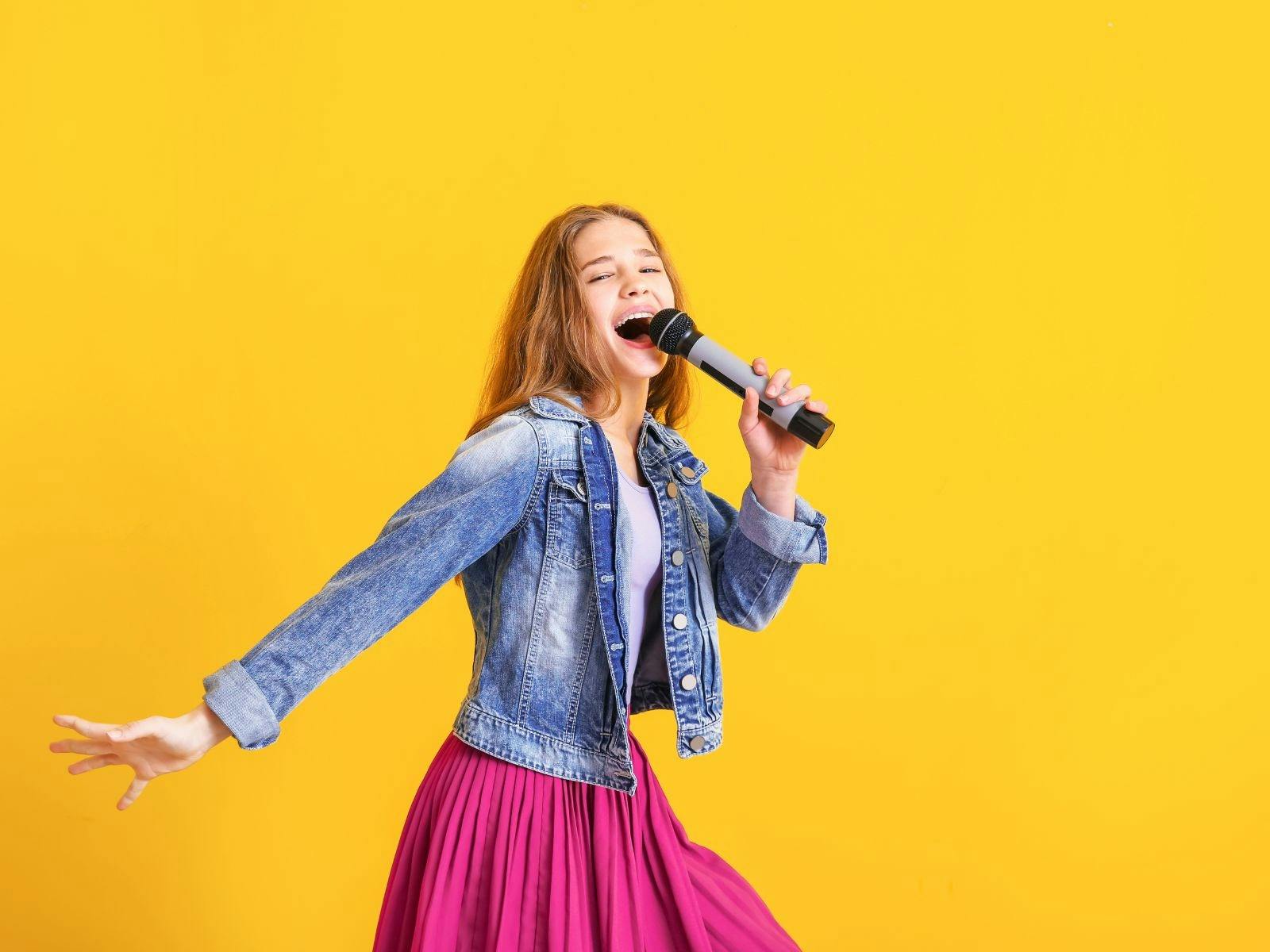 young girl singing