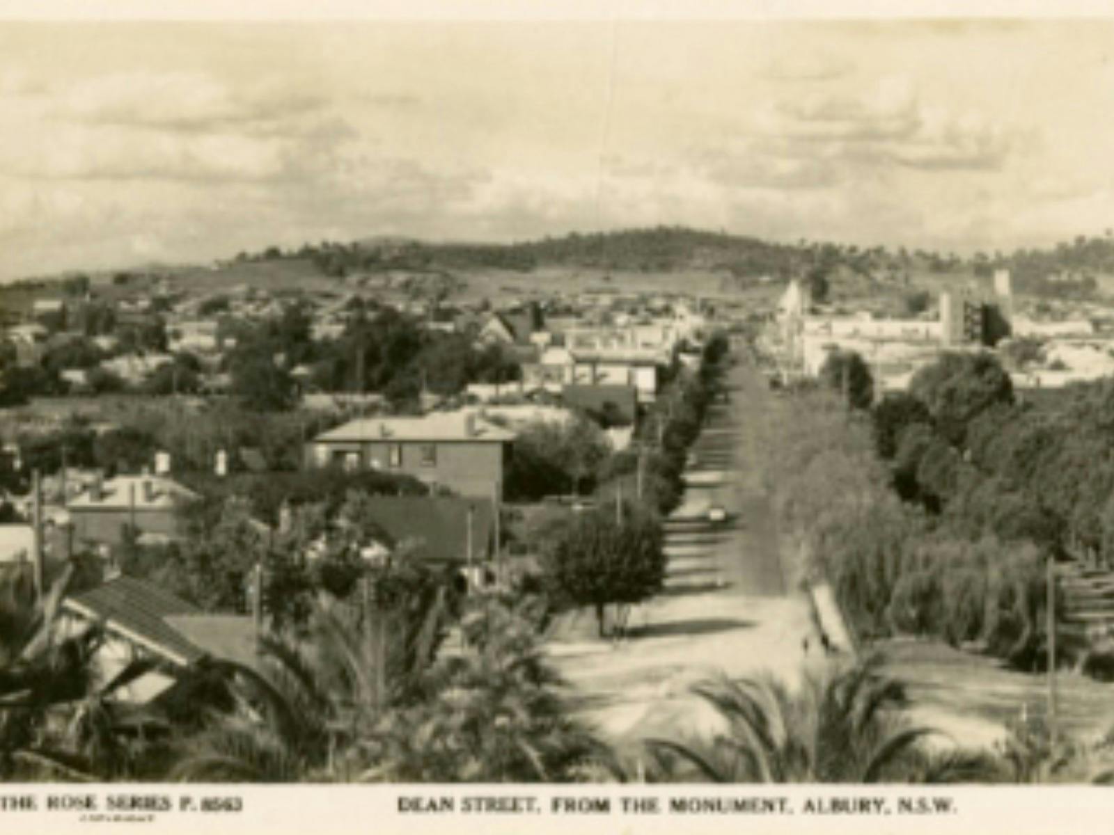 View of Albury town centre taken from Monument Hill
