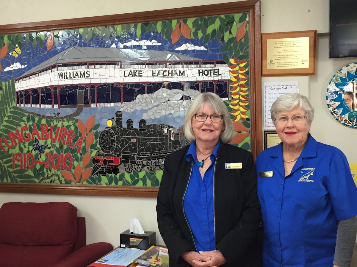 Friendly volunteers at the Yungaburra VIC