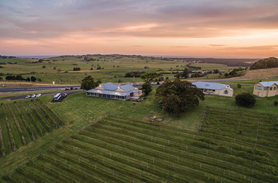 Aerial view of Crooked River Wines, Gerringong