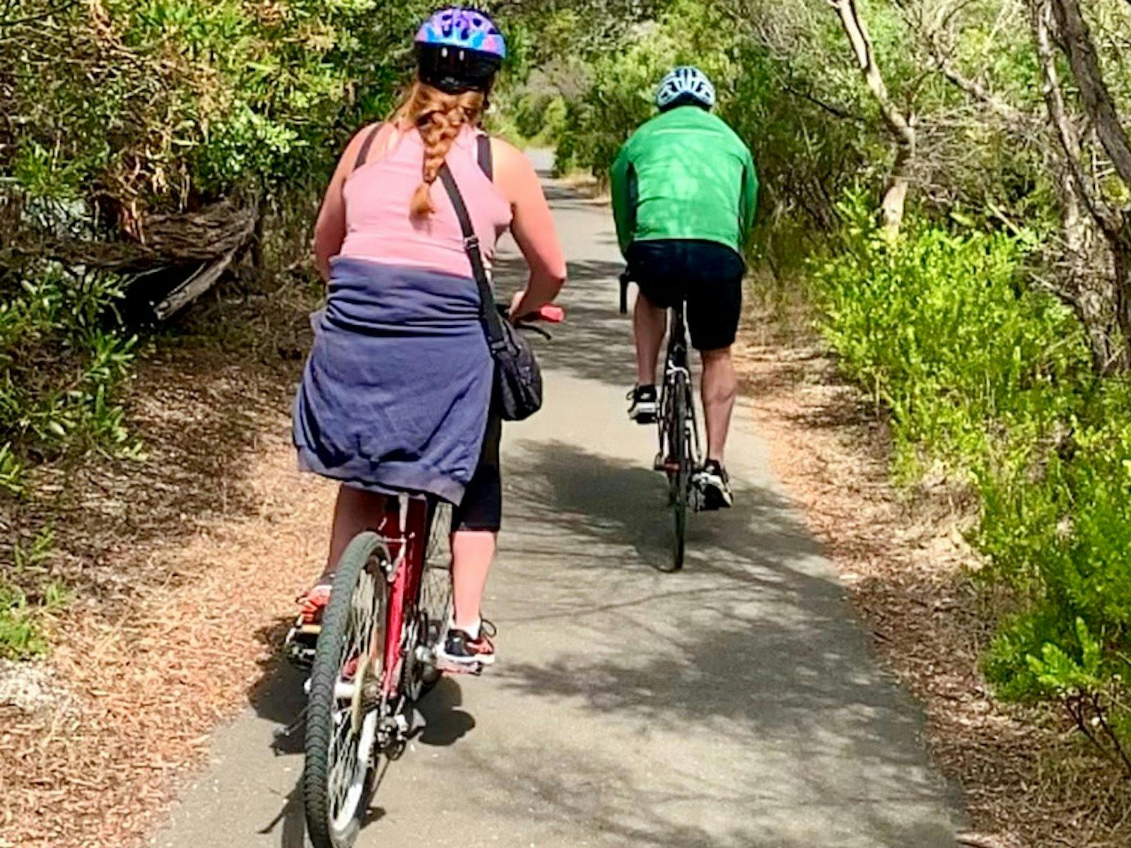 Cycling along the Bellarine Rail Trail from Queenscliff