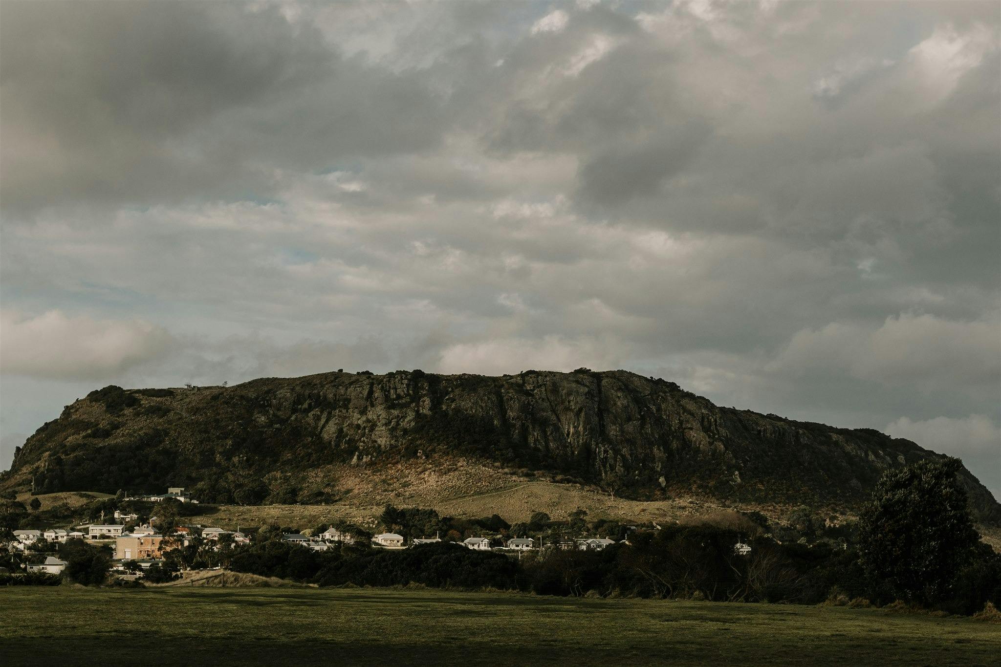 A wide shot of Stanley with the Nut in the background