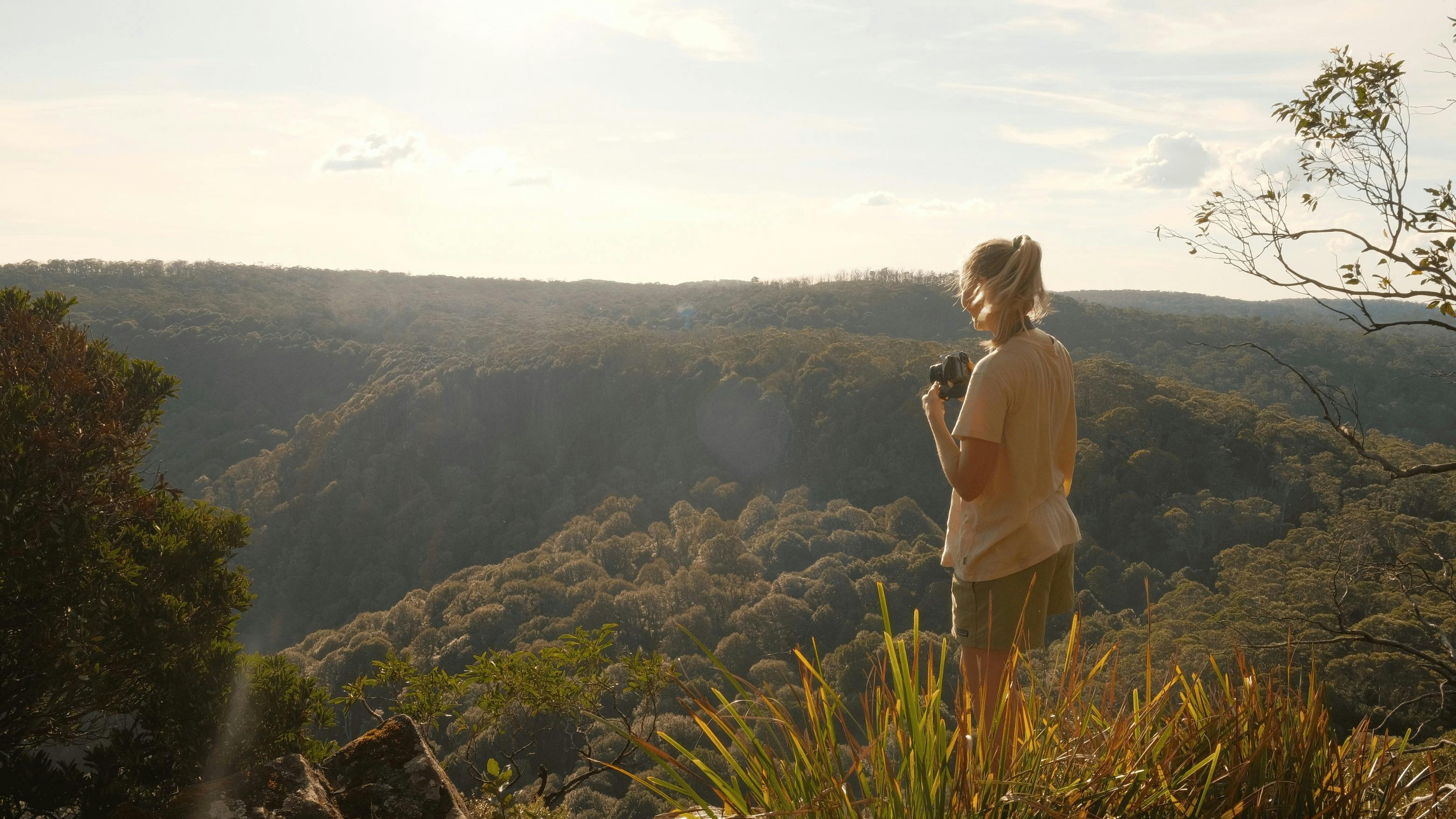 Incredible sunset views from camp on an overnight hike in NSW