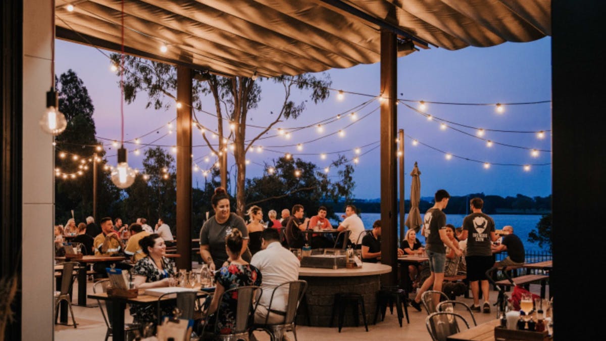 Patio at night