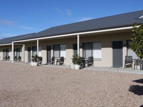 Motel entry. At door parking