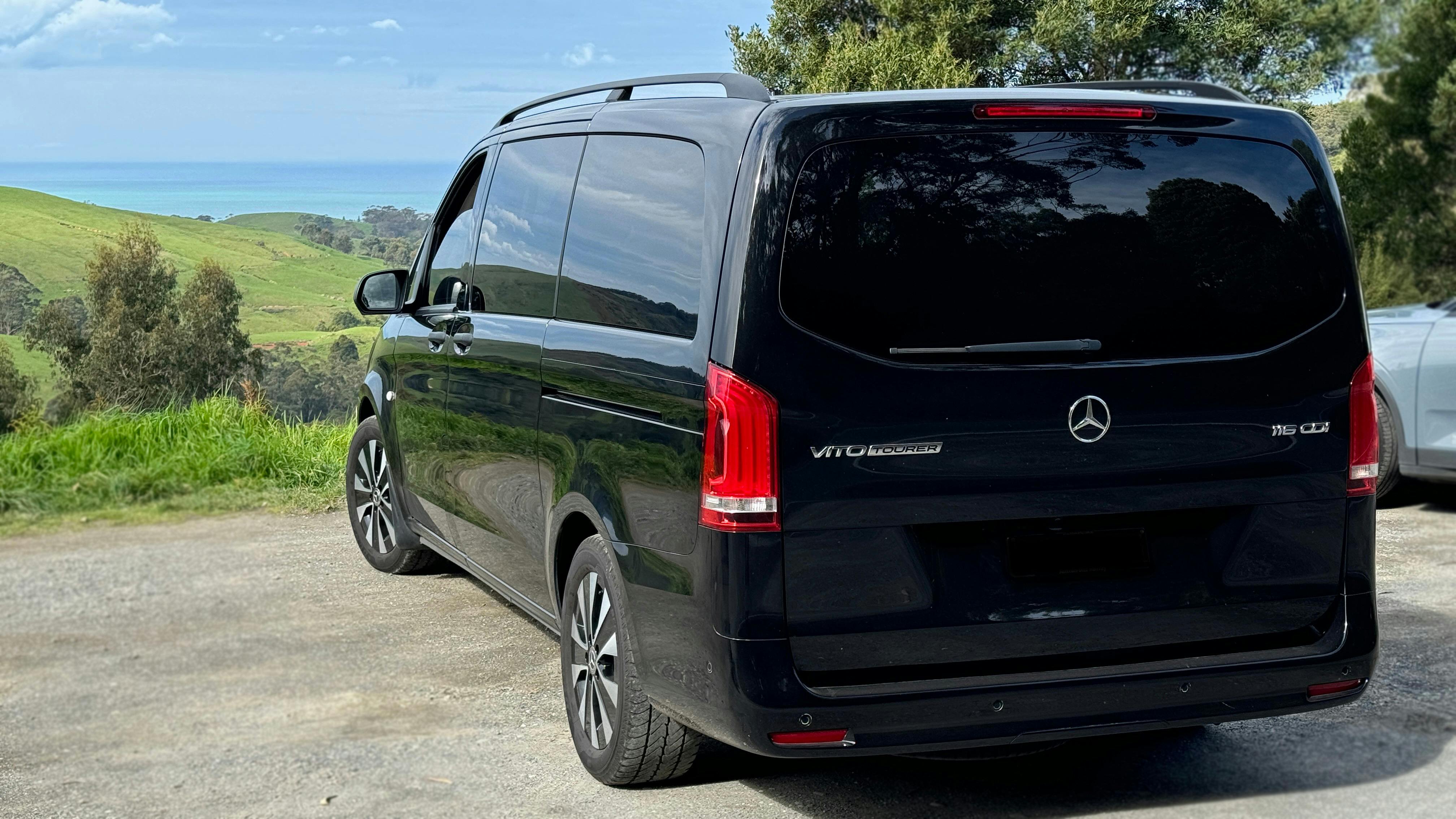 Pausing at a lookout along the Great Ocean Road