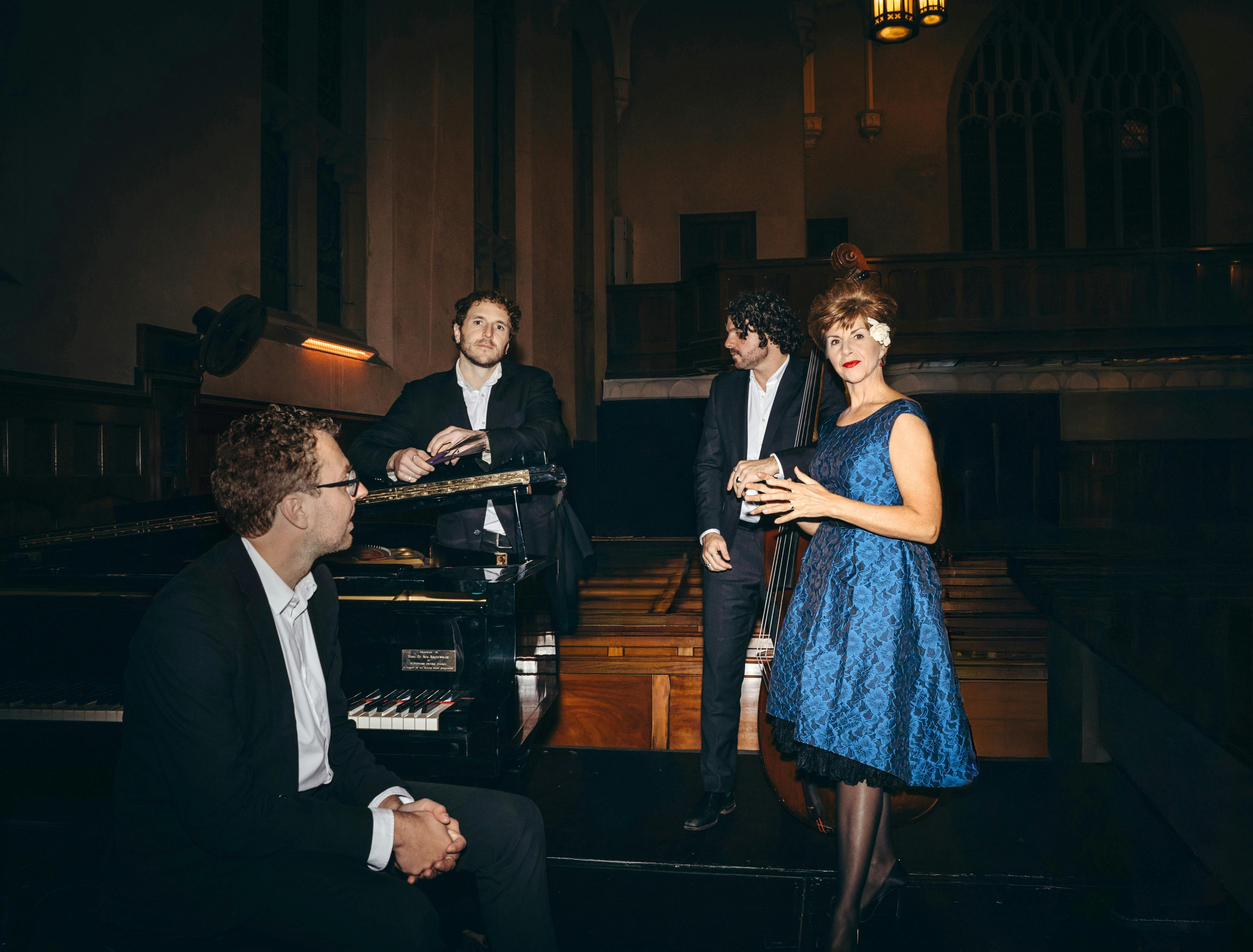 Monica and the Pocket Trio practicing