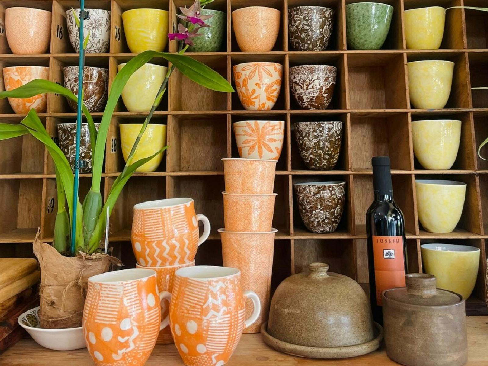 Beautiful range of mugs on display