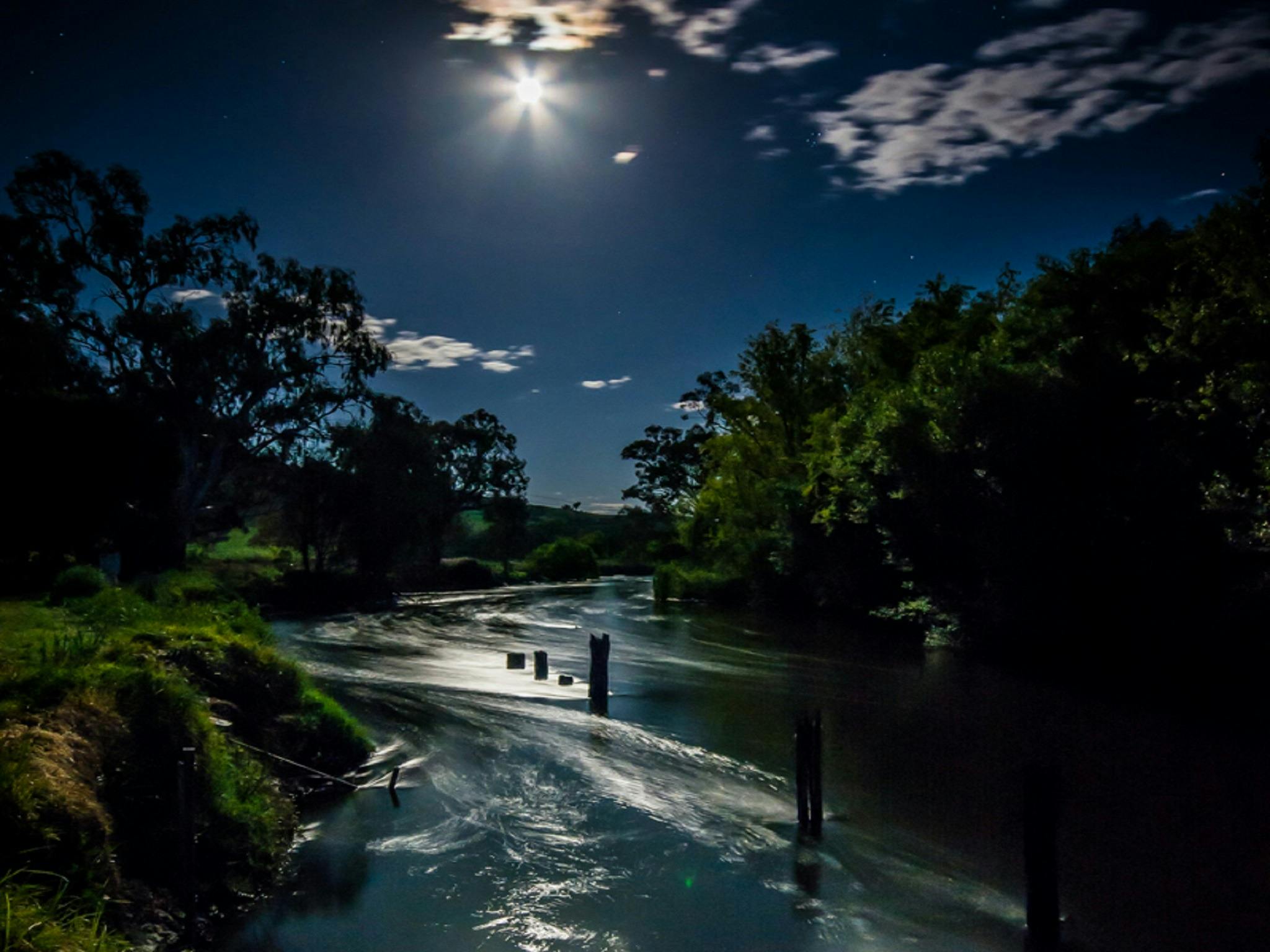 Kiewa River at night