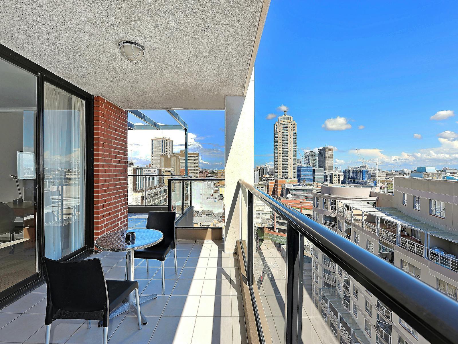Private balcony with city or Darling Harbour views