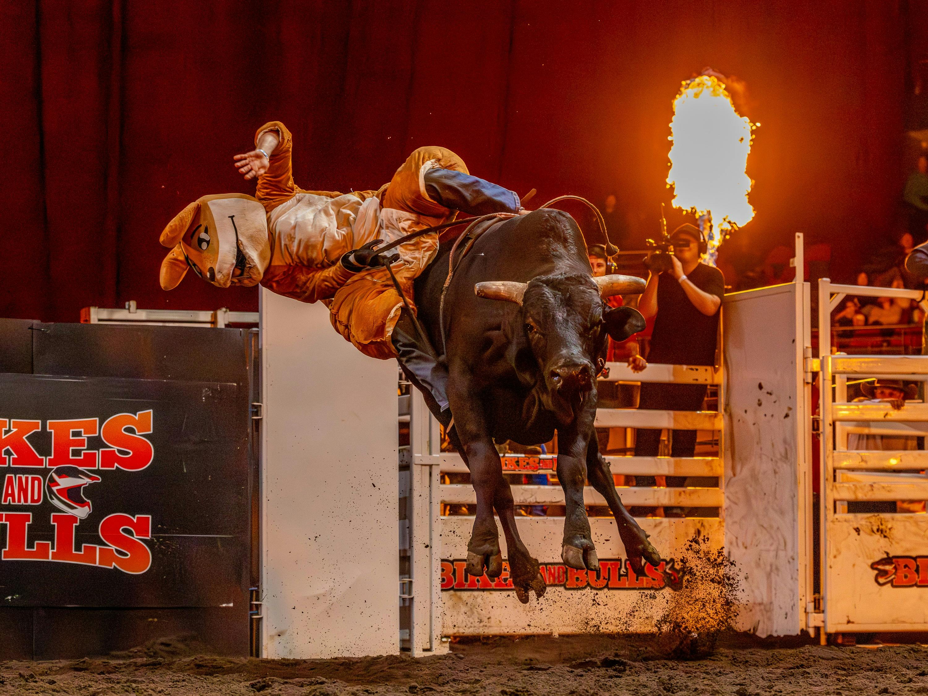 Aussie the Mascot Bull Riding