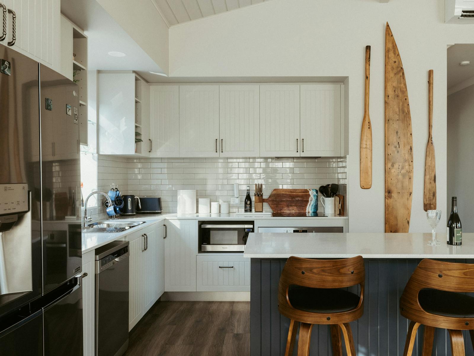 The kitchen is well-equipped for all your cooking needs.