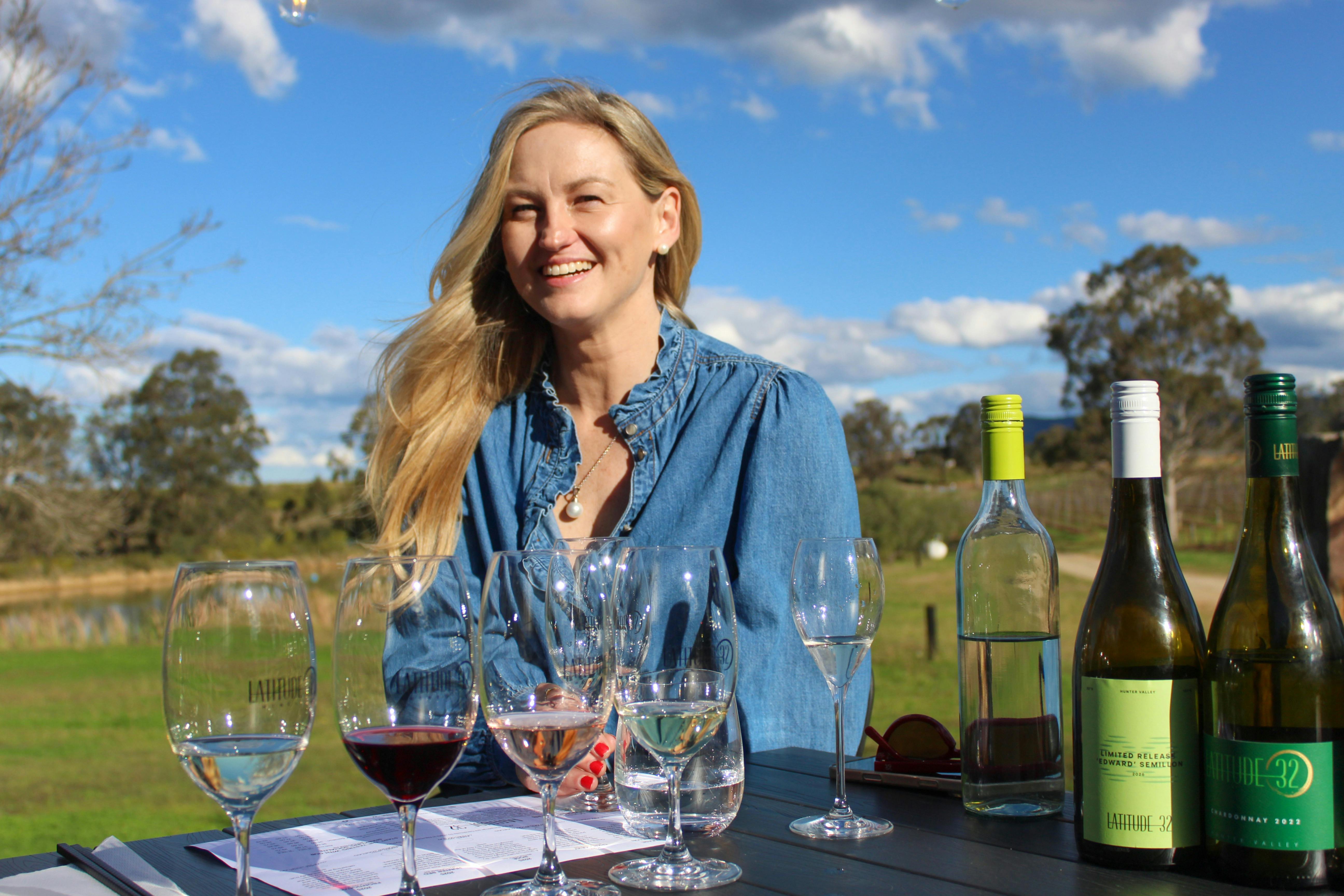 Sunshine abounds while wines and dumplings are paired in this vineyard setting