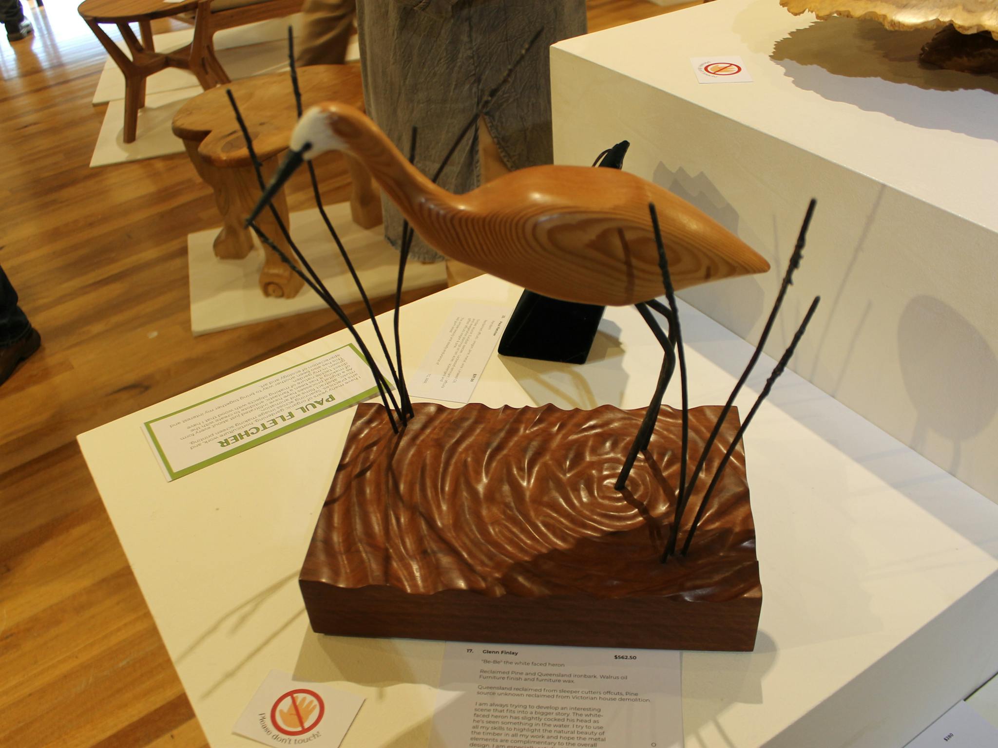 Wooden bird sculpture