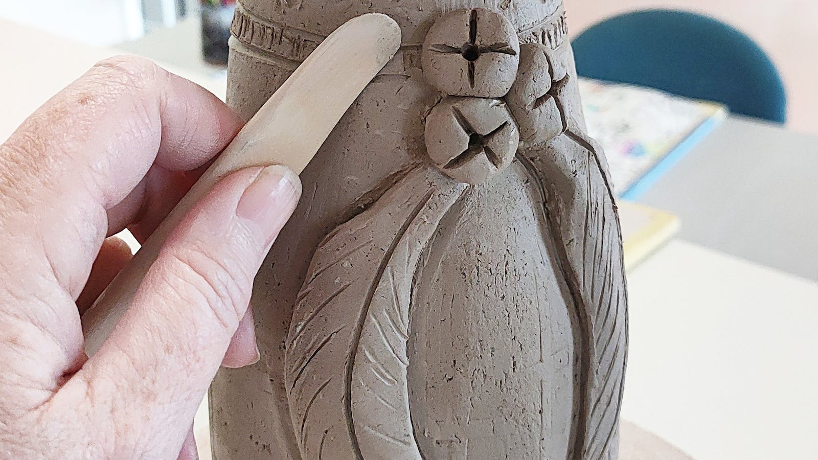 Clay workshop vase