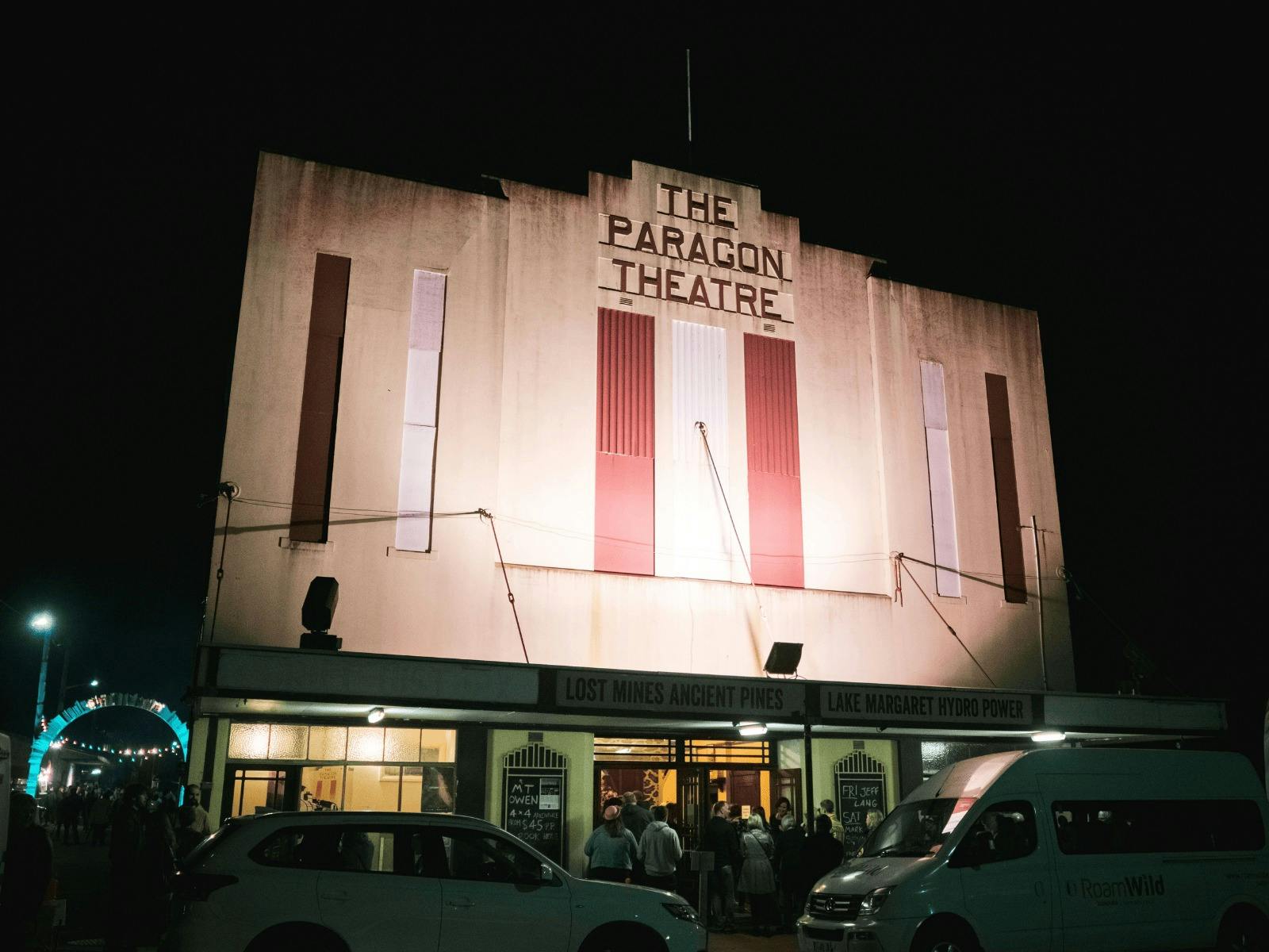 Paragon Theatre at night