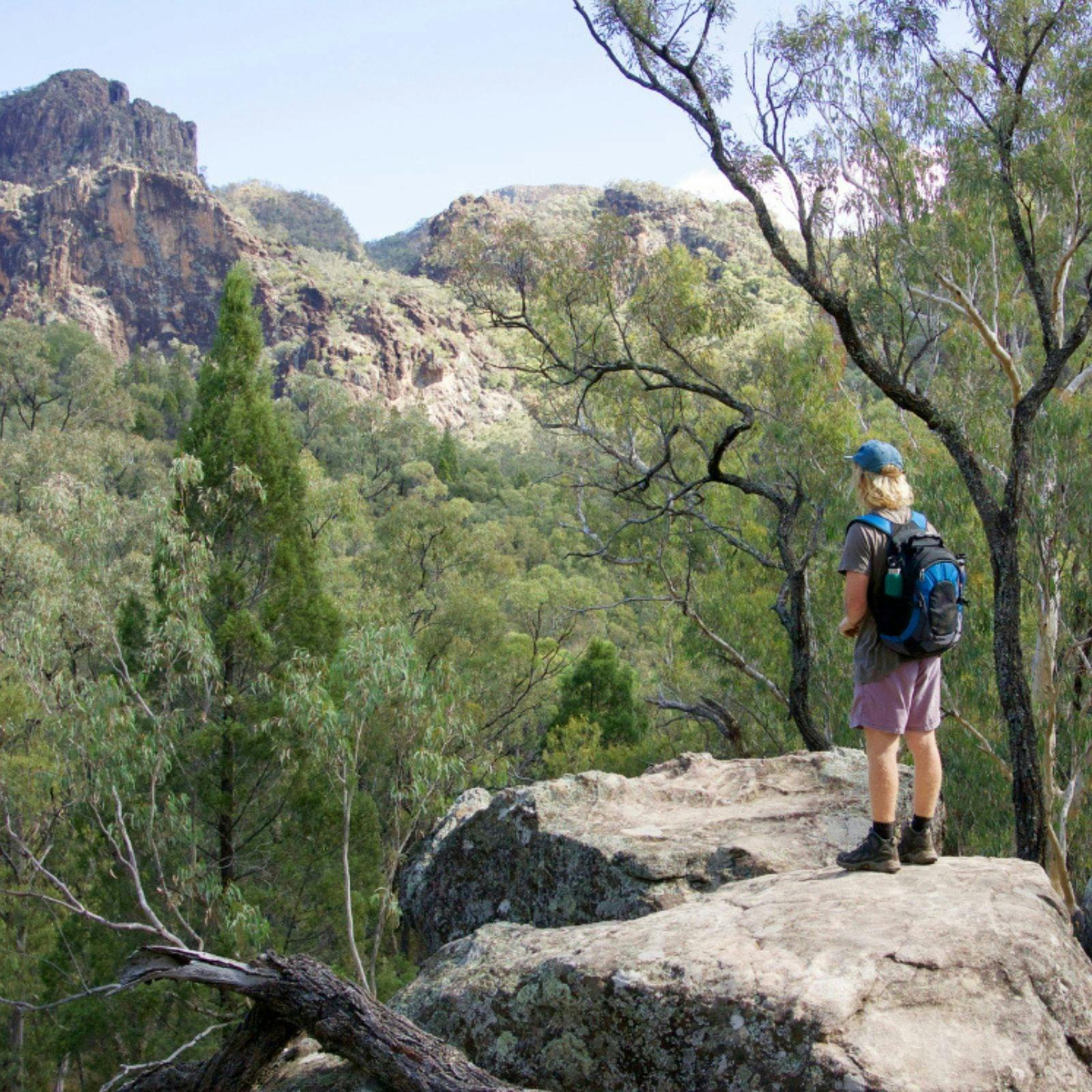 Hiker on the Burbie Canyon Walk