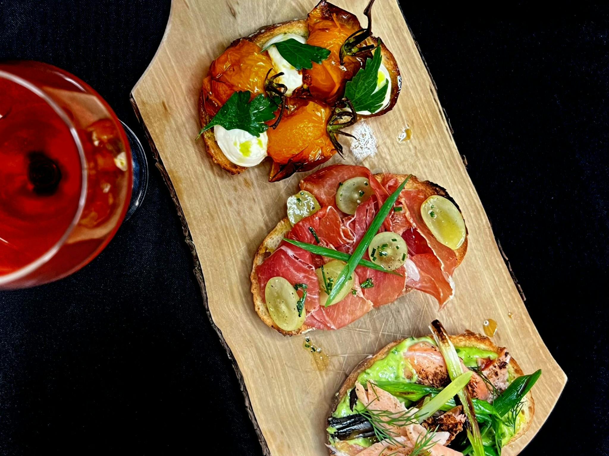 Photo of bruschetta on a board