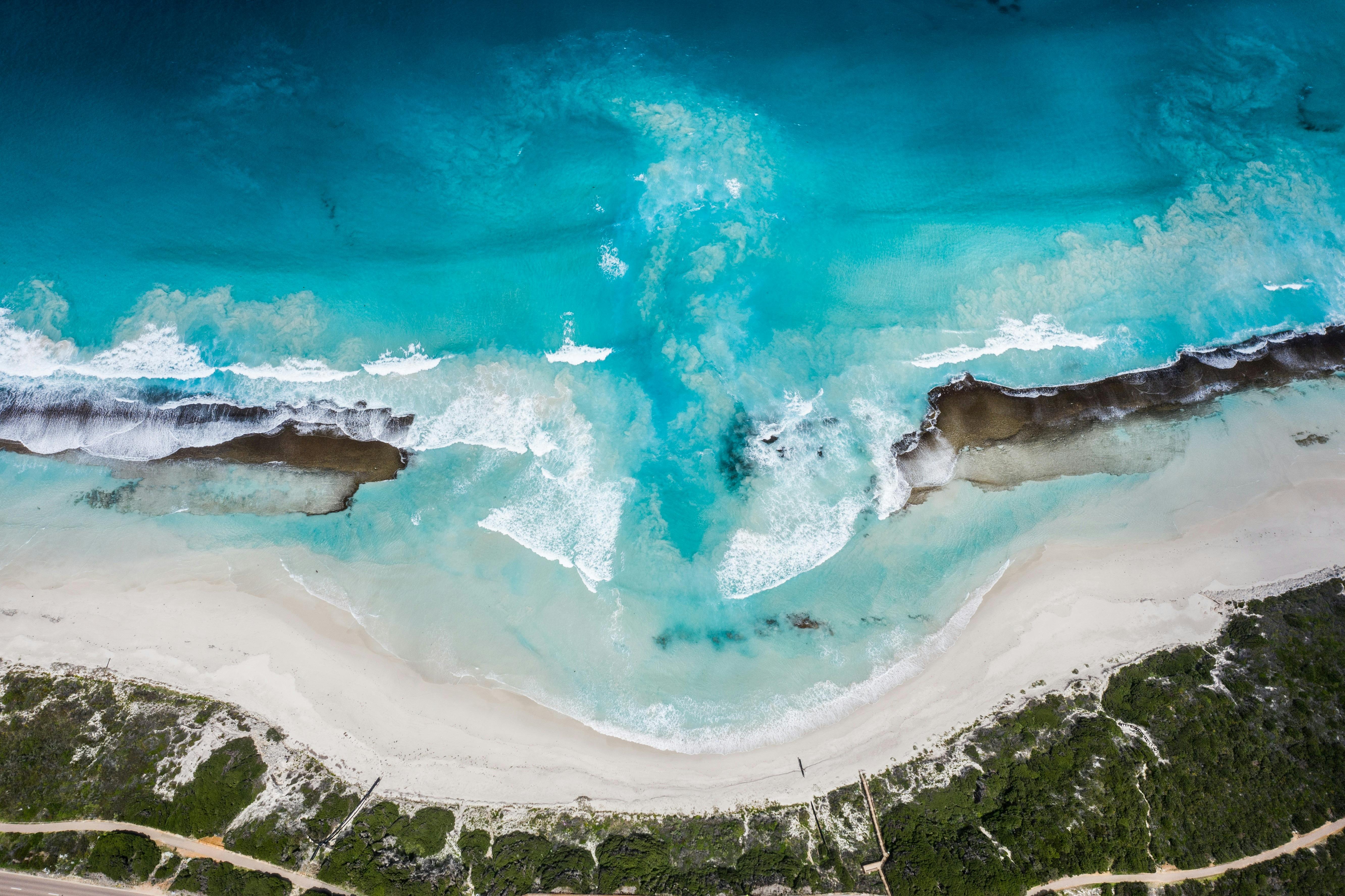 drone shot of west beach