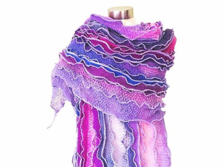 Hand dyed Merino Wool Panelled Wrap