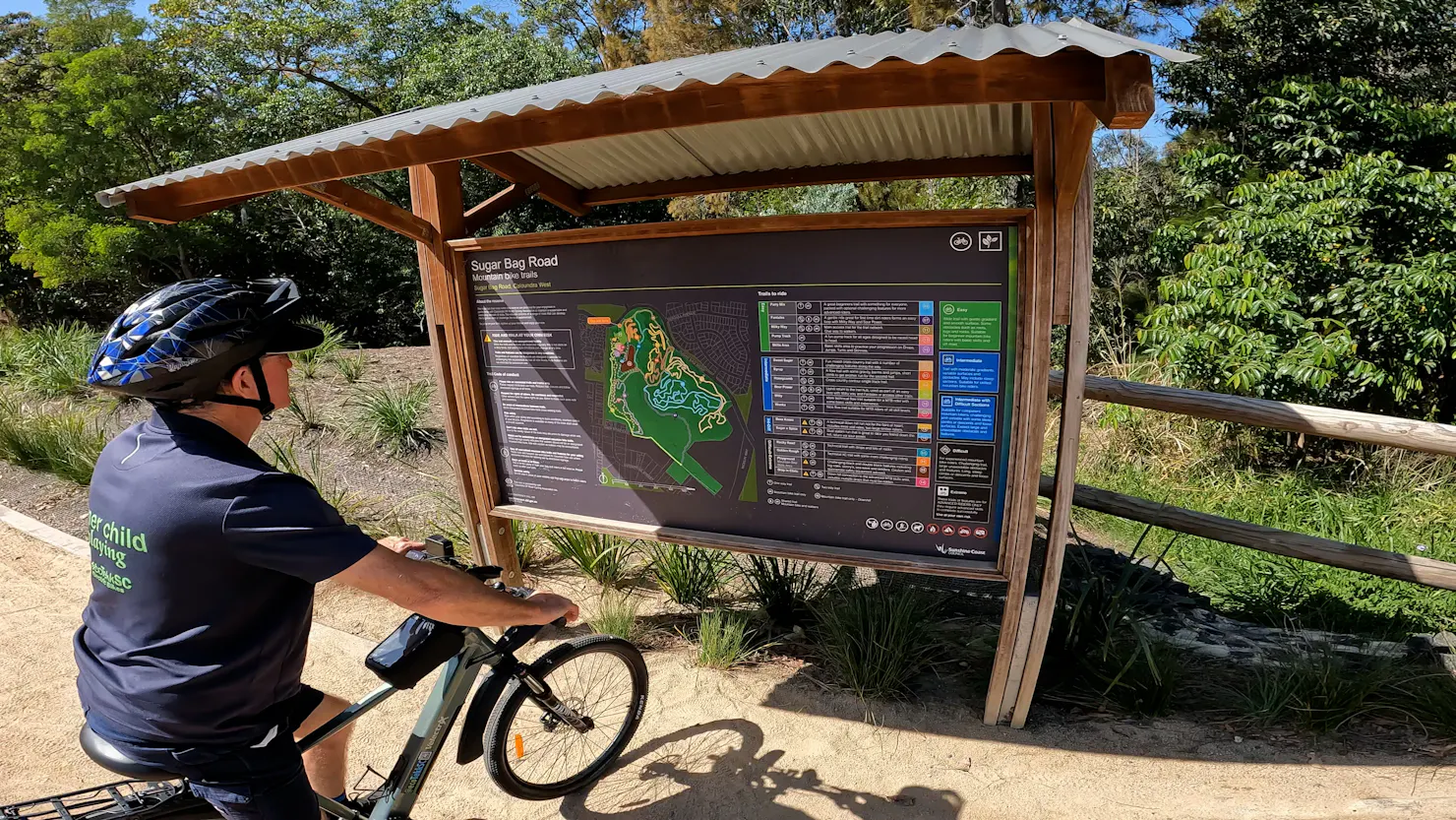 MBT rider loking at trails map