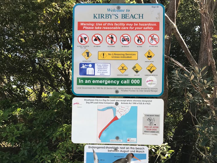 Council beach sign