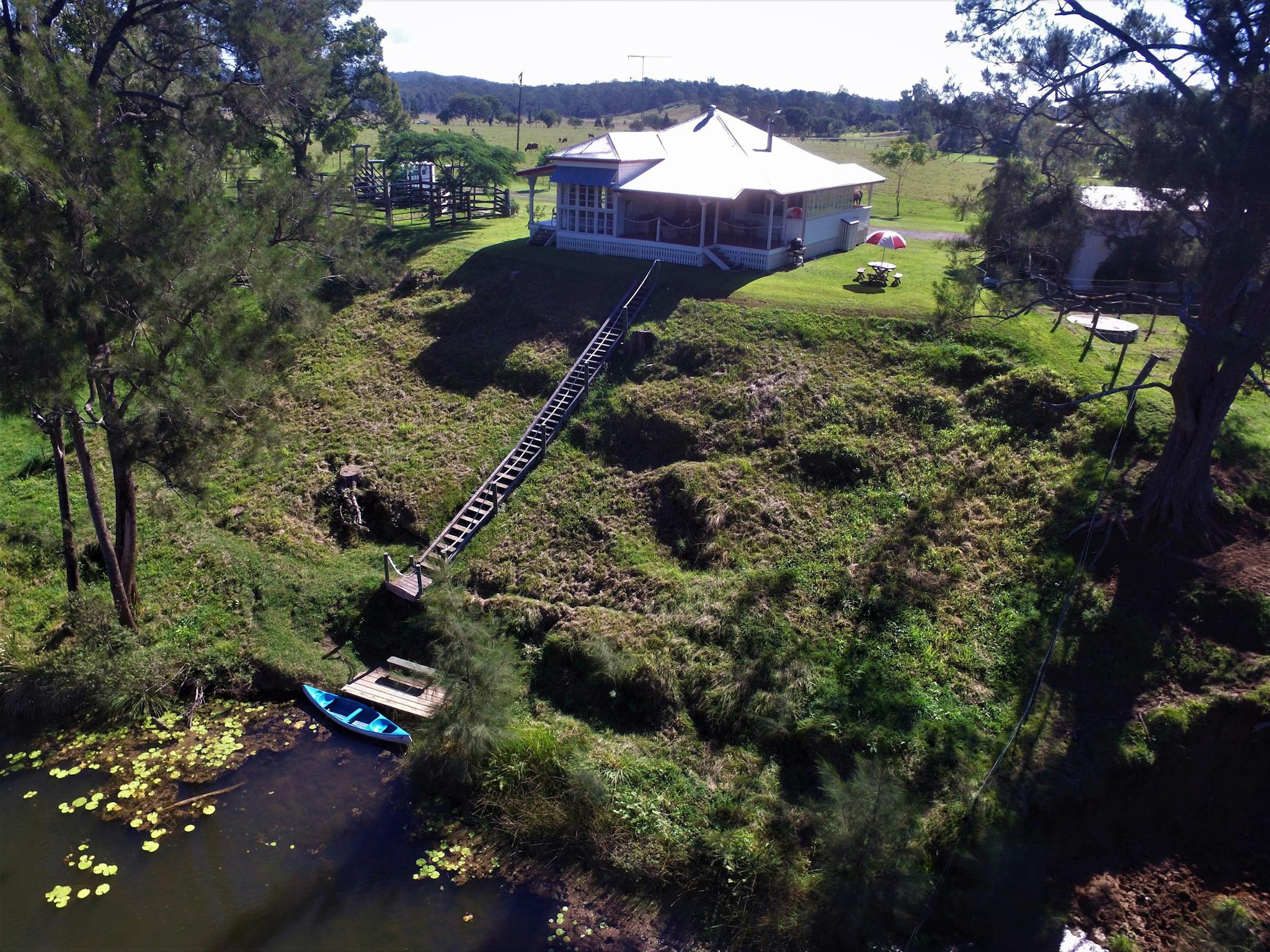The farmhouse above the river The farmhouse above the river