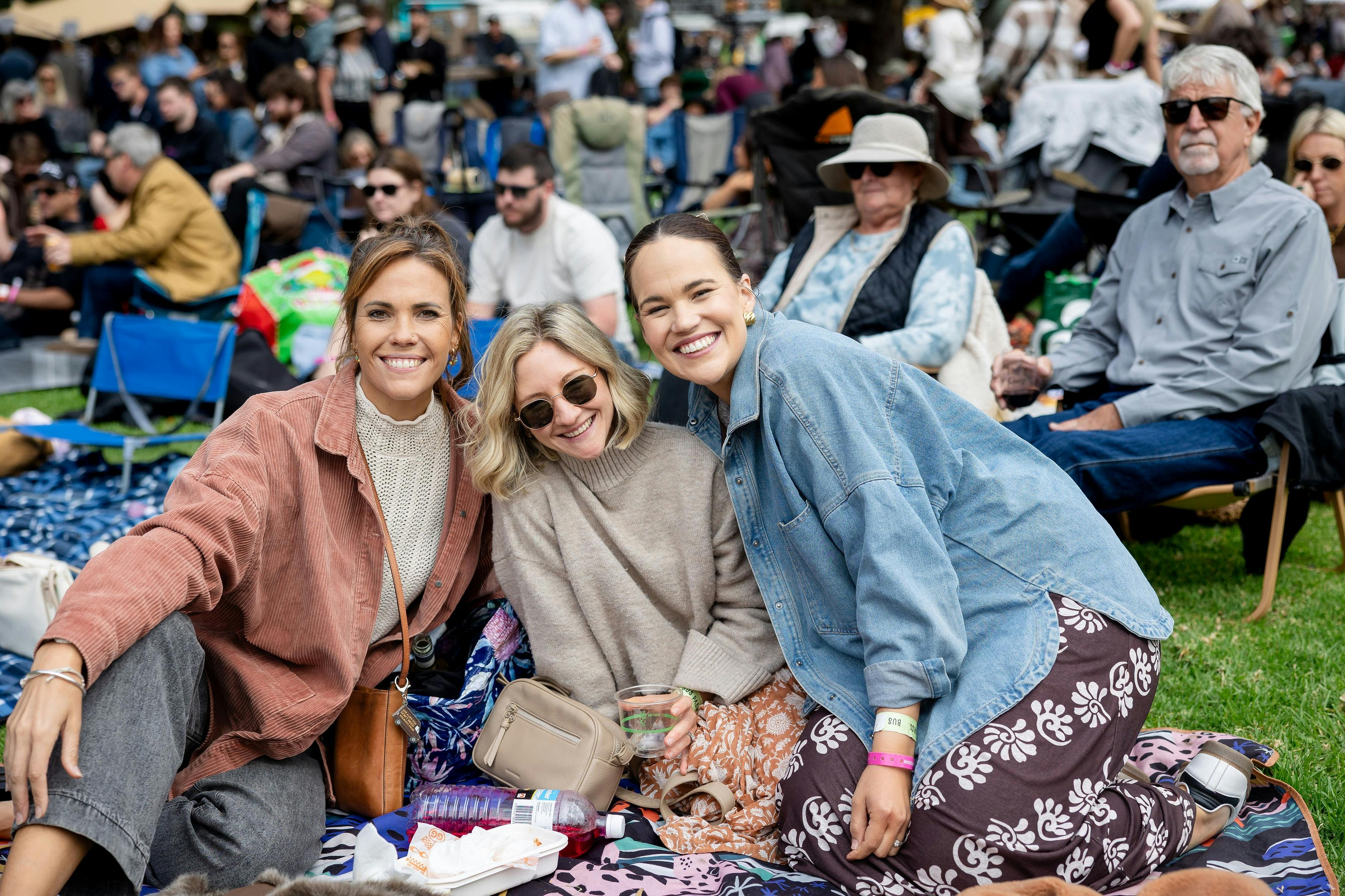 3 Women  on their Picnic Rug at Handpicked Festival