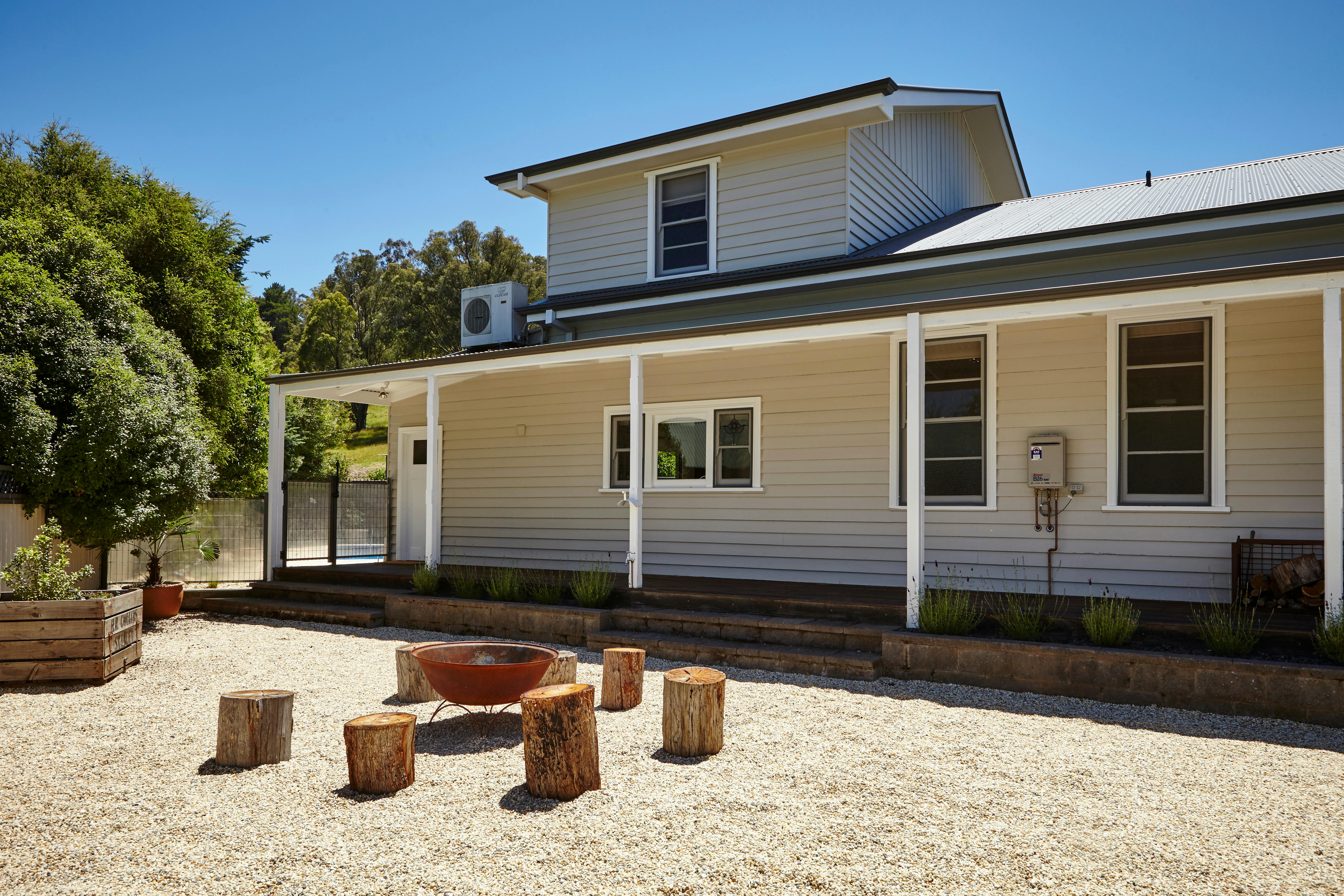Huge side yard to enjoy a fire pit with friends