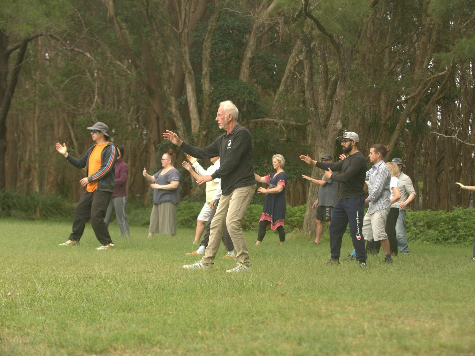 Labyrinth taichi class in centennial park sydney