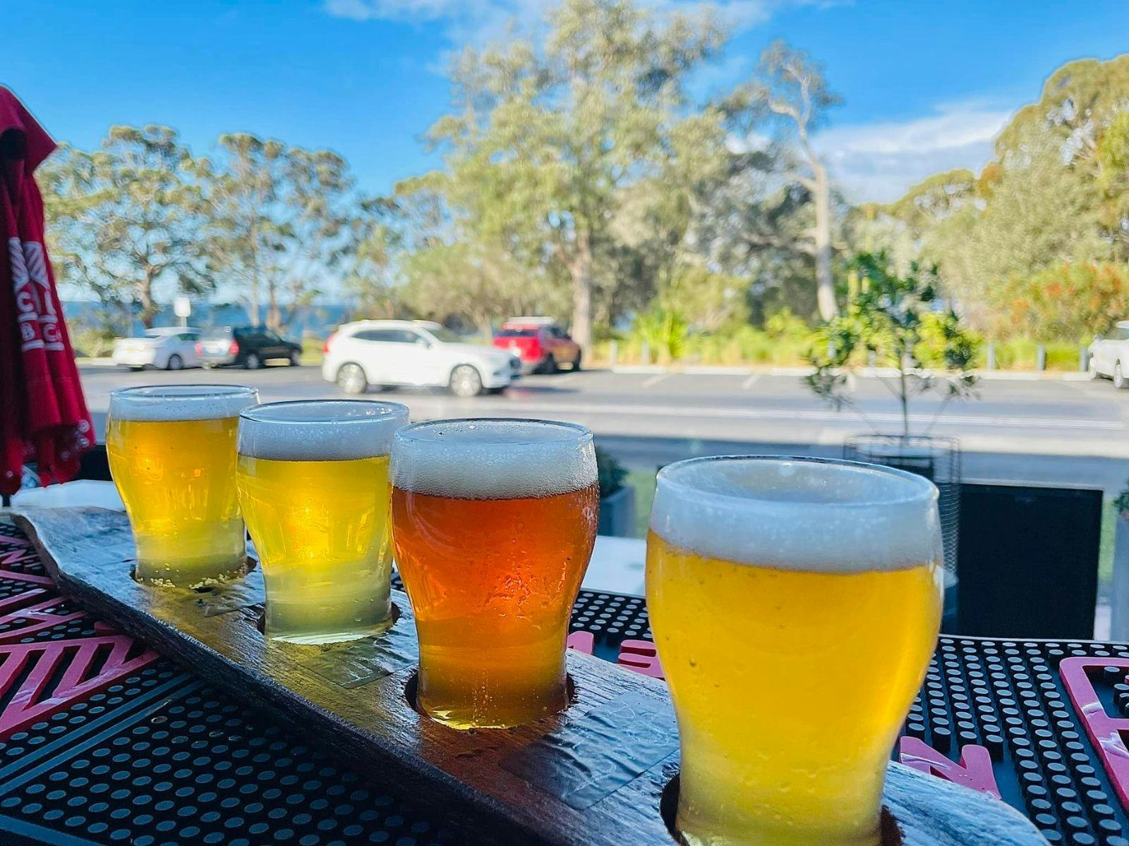 Enjoying a beer in Huskisson