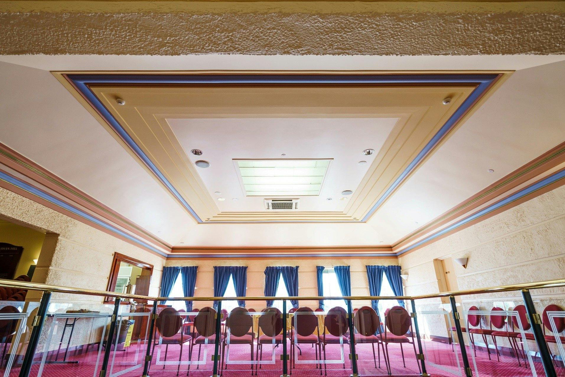 rows of chairs inside Swan Hill Town Hall