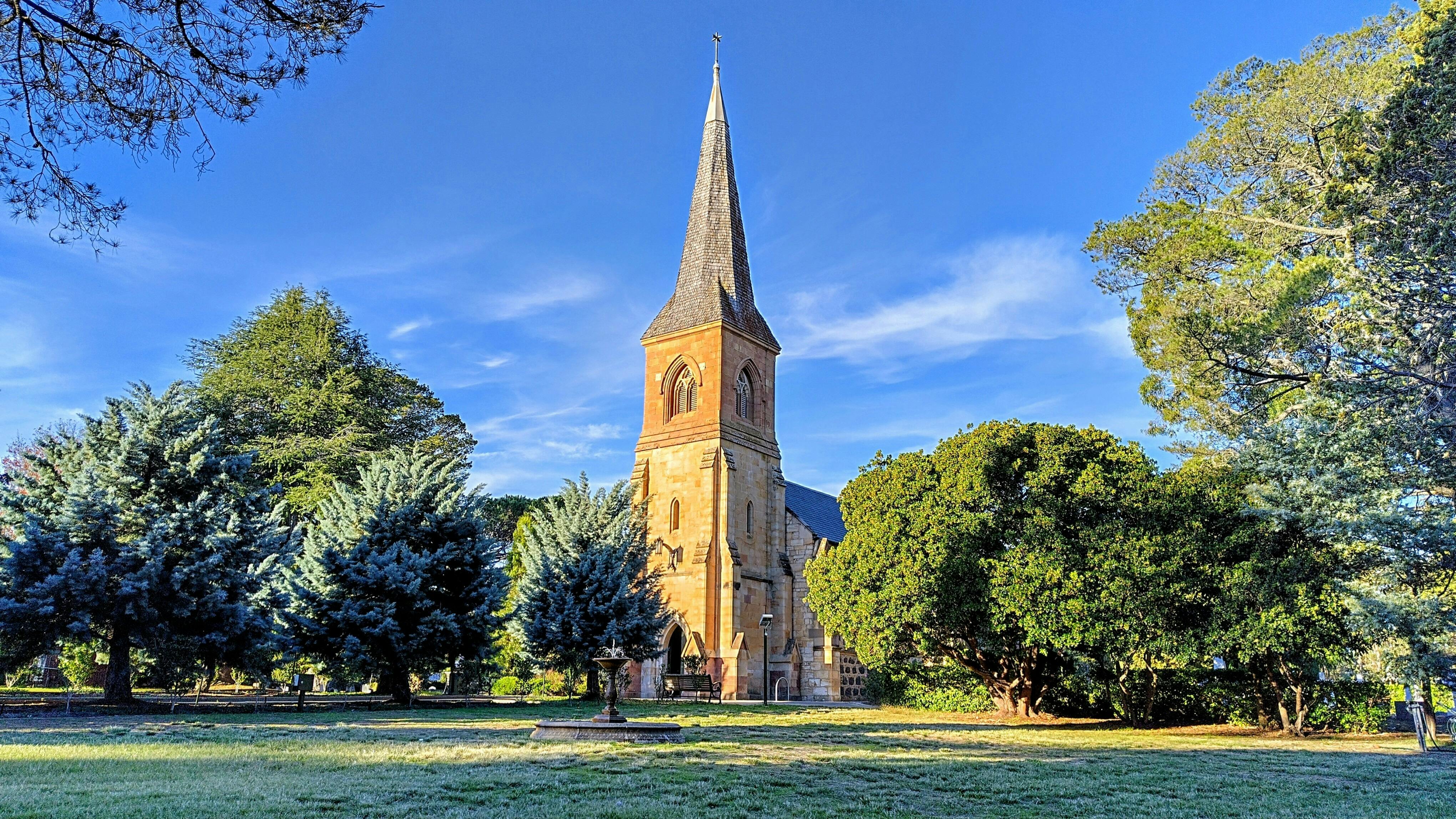 Canberra's oldest church surrounded by green park