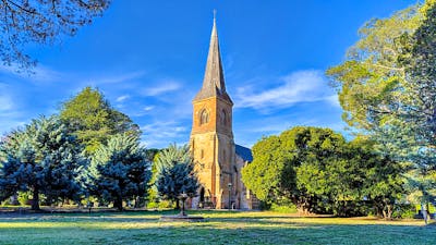 Canberra's oldest church surrounded by green park
