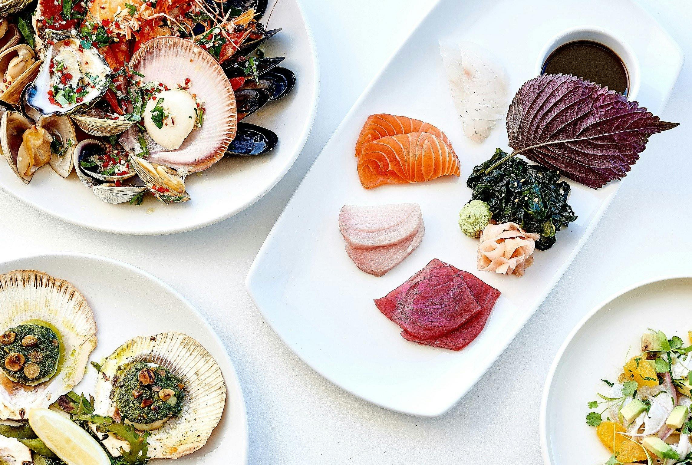 Selection of dishes from Rick Stein at Bannisters restaurant