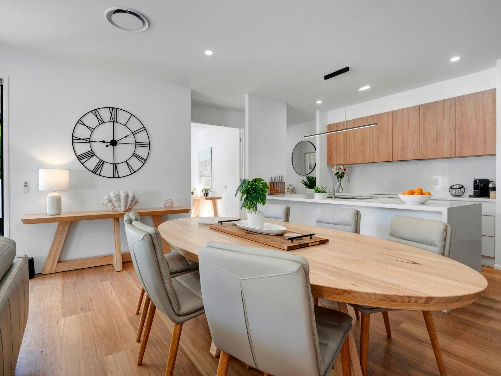 Open plan kitchen, dining and living area