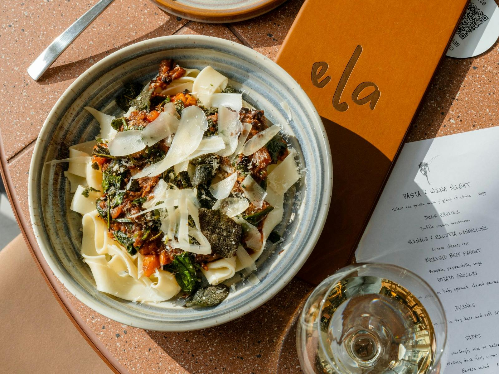 Pasta & Wine at ela at Hotel Alba