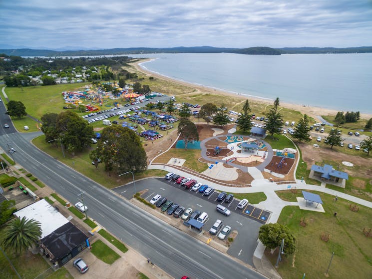 Aerial view of Corrigans Beach Reserve