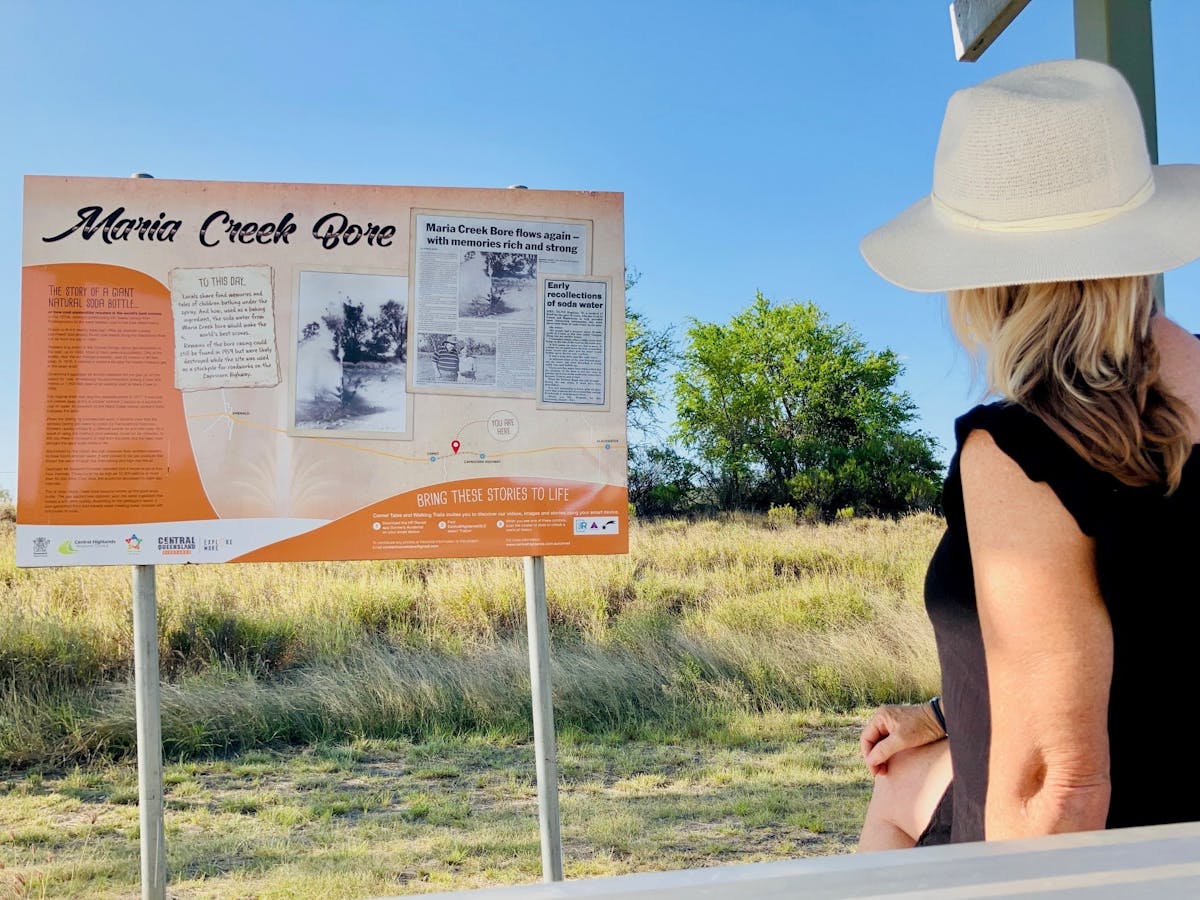 Site of historic Maria Creek Bore, a story of a giant natural soda bottle
