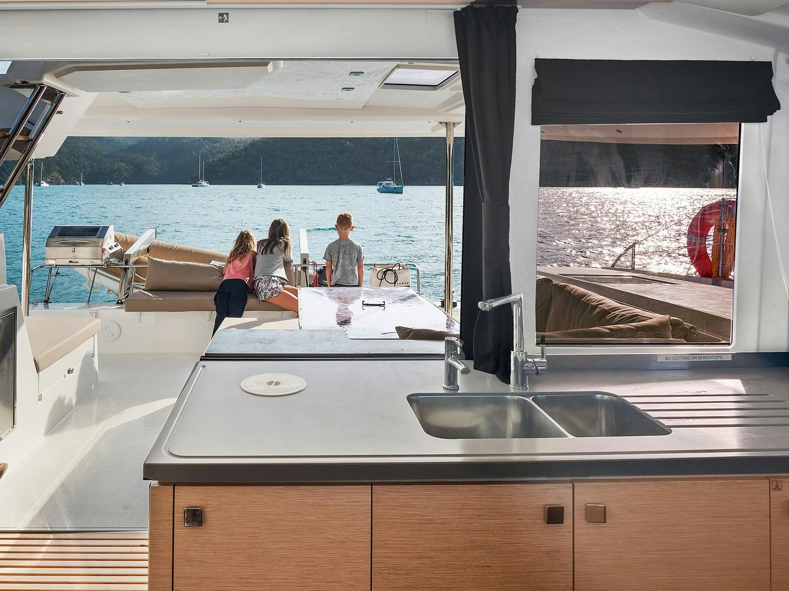 Helia 44 - galley leading to aft deck