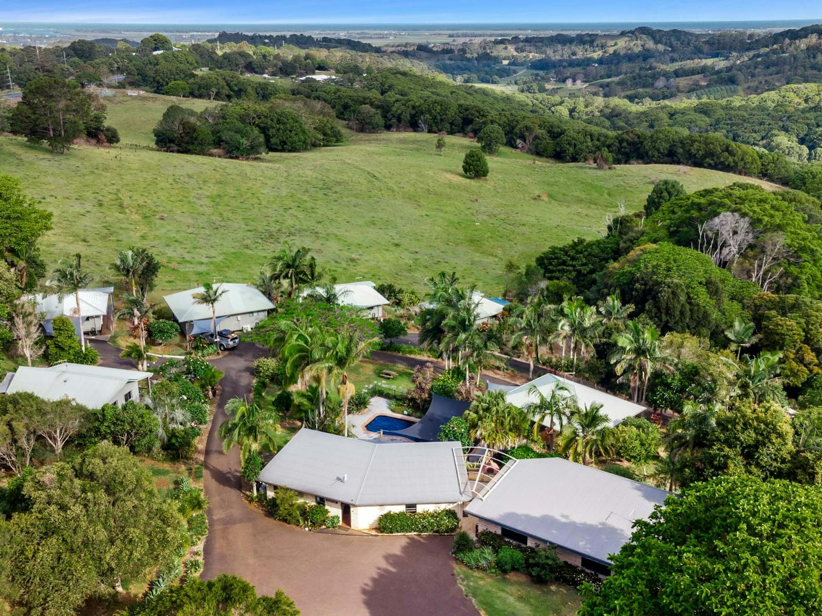 Aerial view of Alstonville Country Cottages