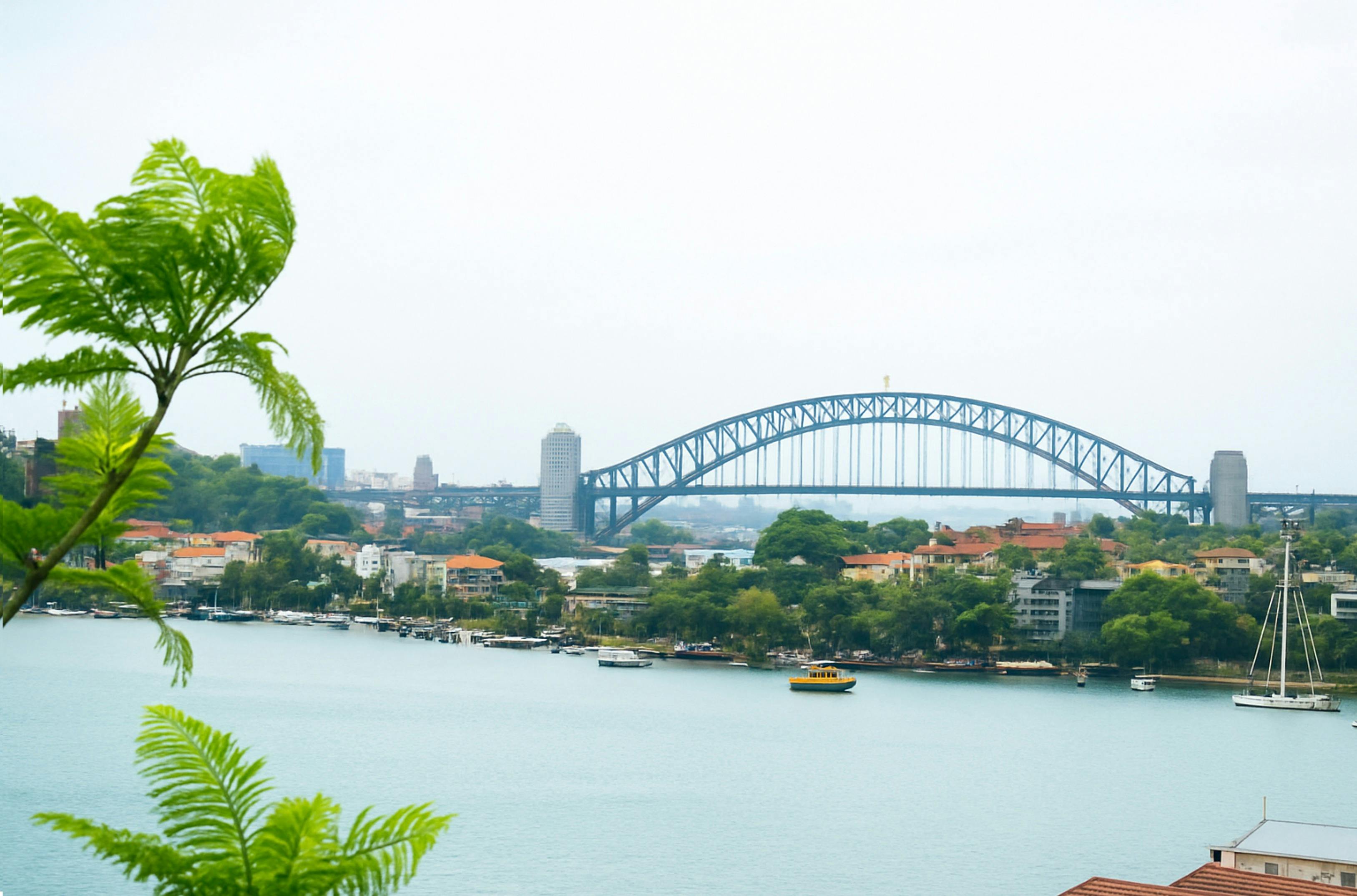 View of Sydney Harbour Bridge from Cockatoo Island