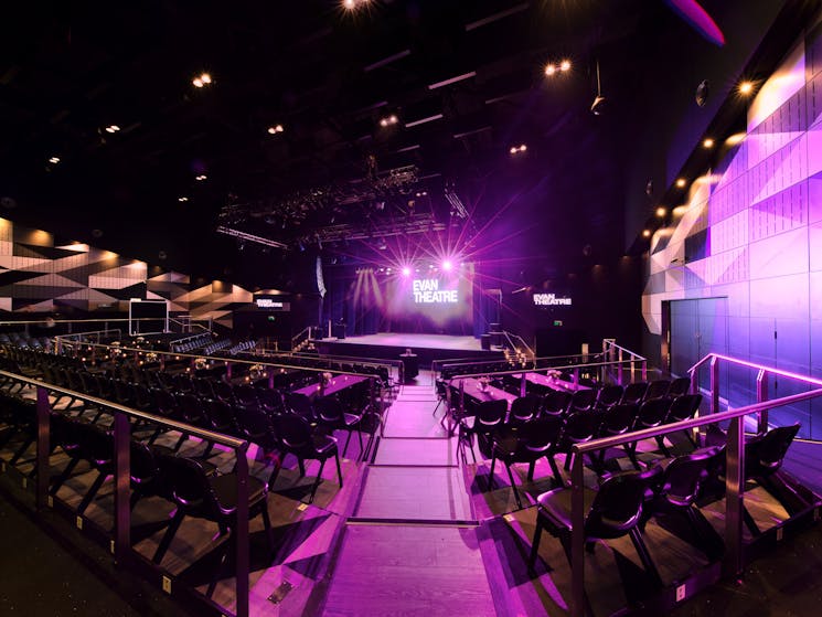 The EVAN Theatre is a full production theatre that can cater for up to 900 guests.