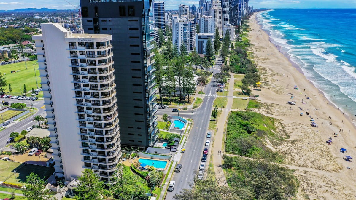 Across the road from the beach