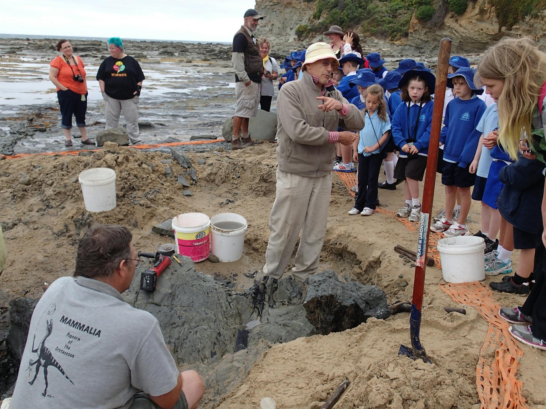 The Caves dig site in operation, Feb 2013