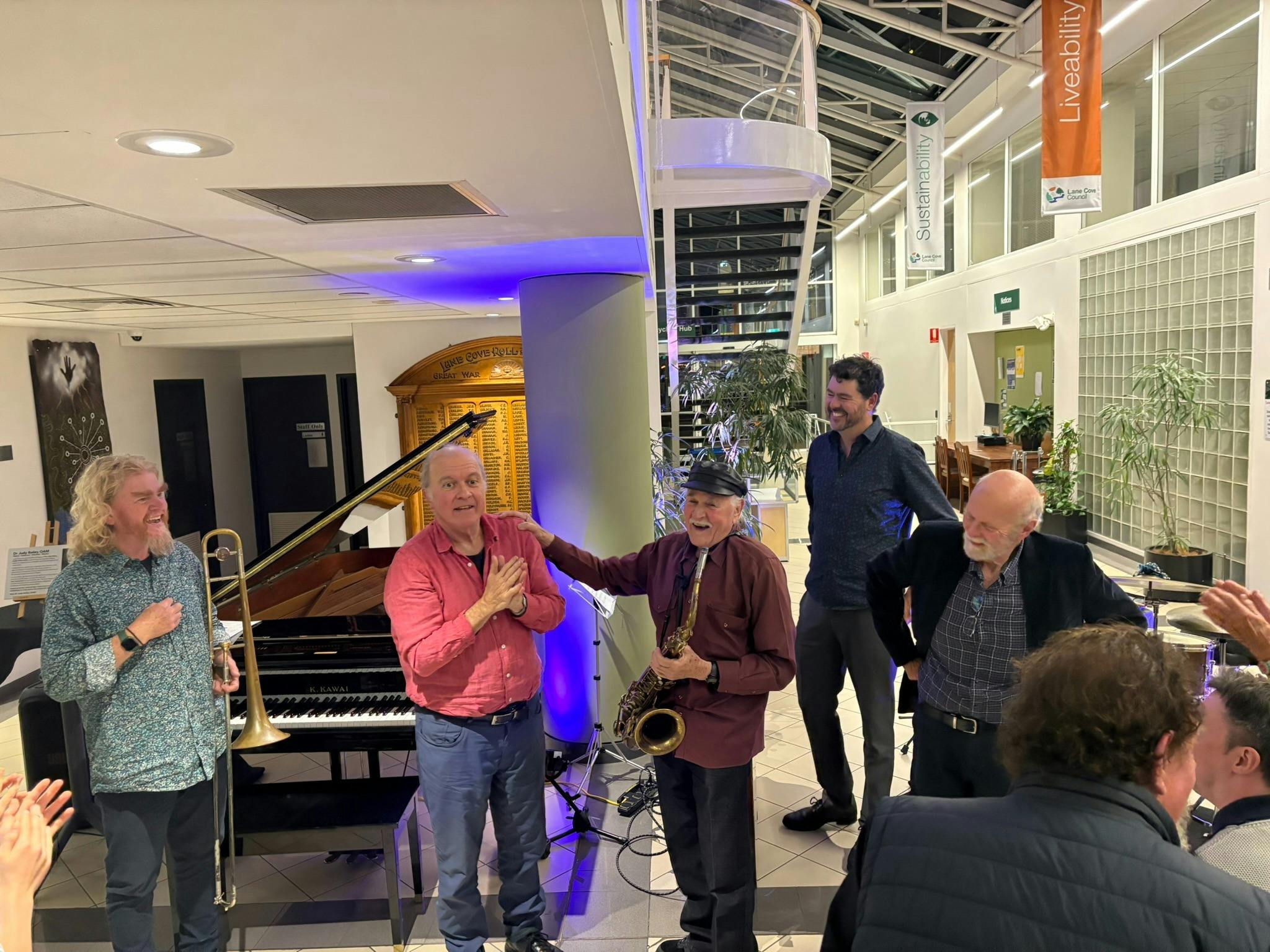 Musicians performing at the Civic Centre in Lane Cove