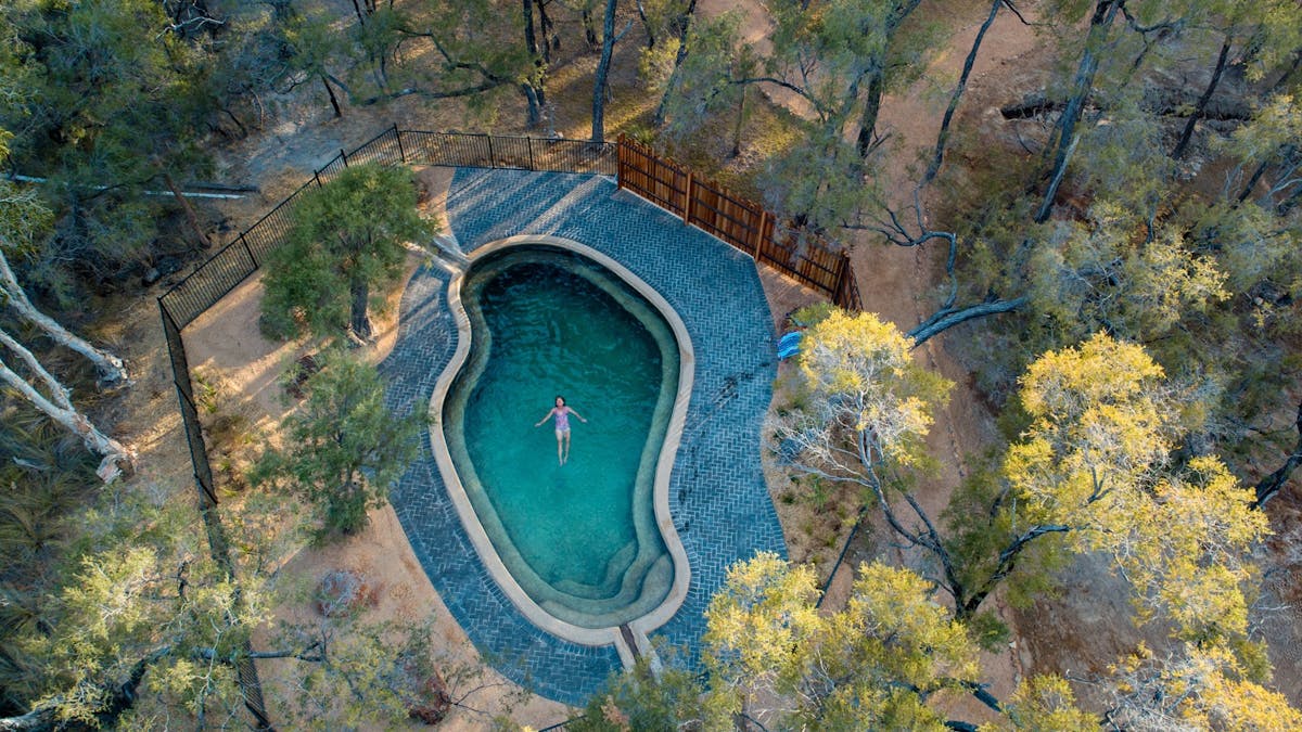 Talaroo Hot Springs bathing pool aerial