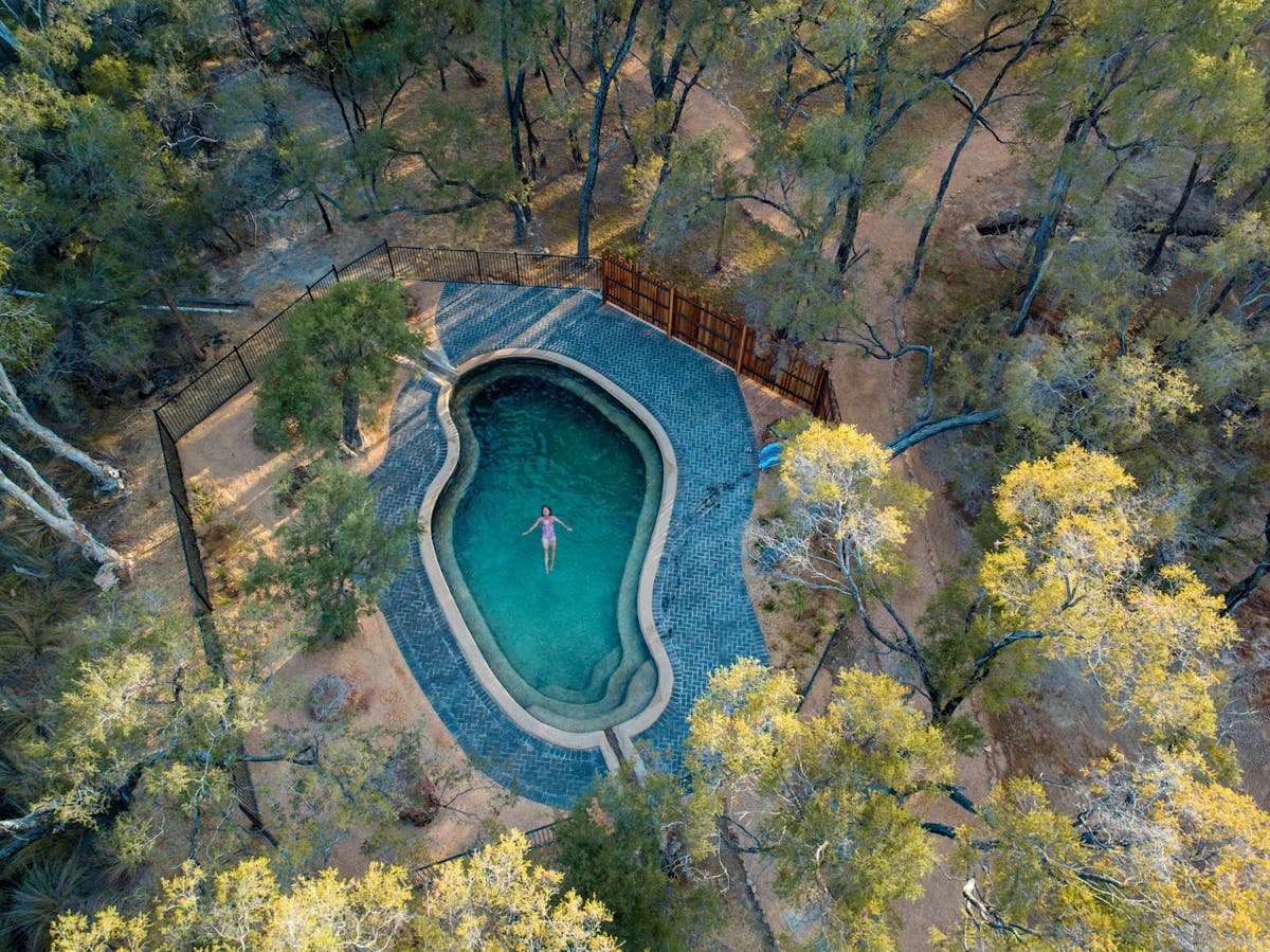 Talaroo Hot Springs bathing pool aerial