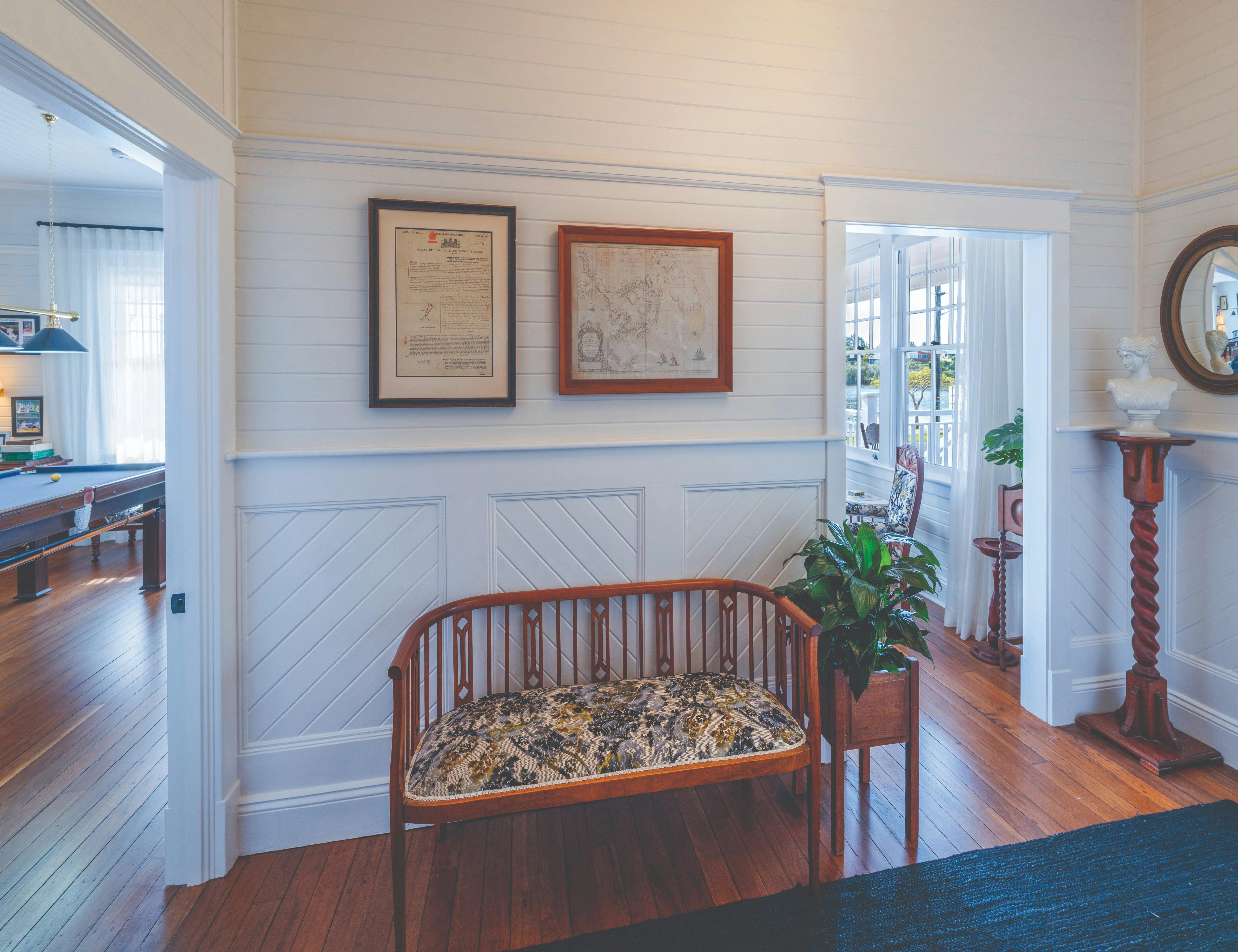 The front 6 rooms of the River House feature restoration works to the 1910 original.