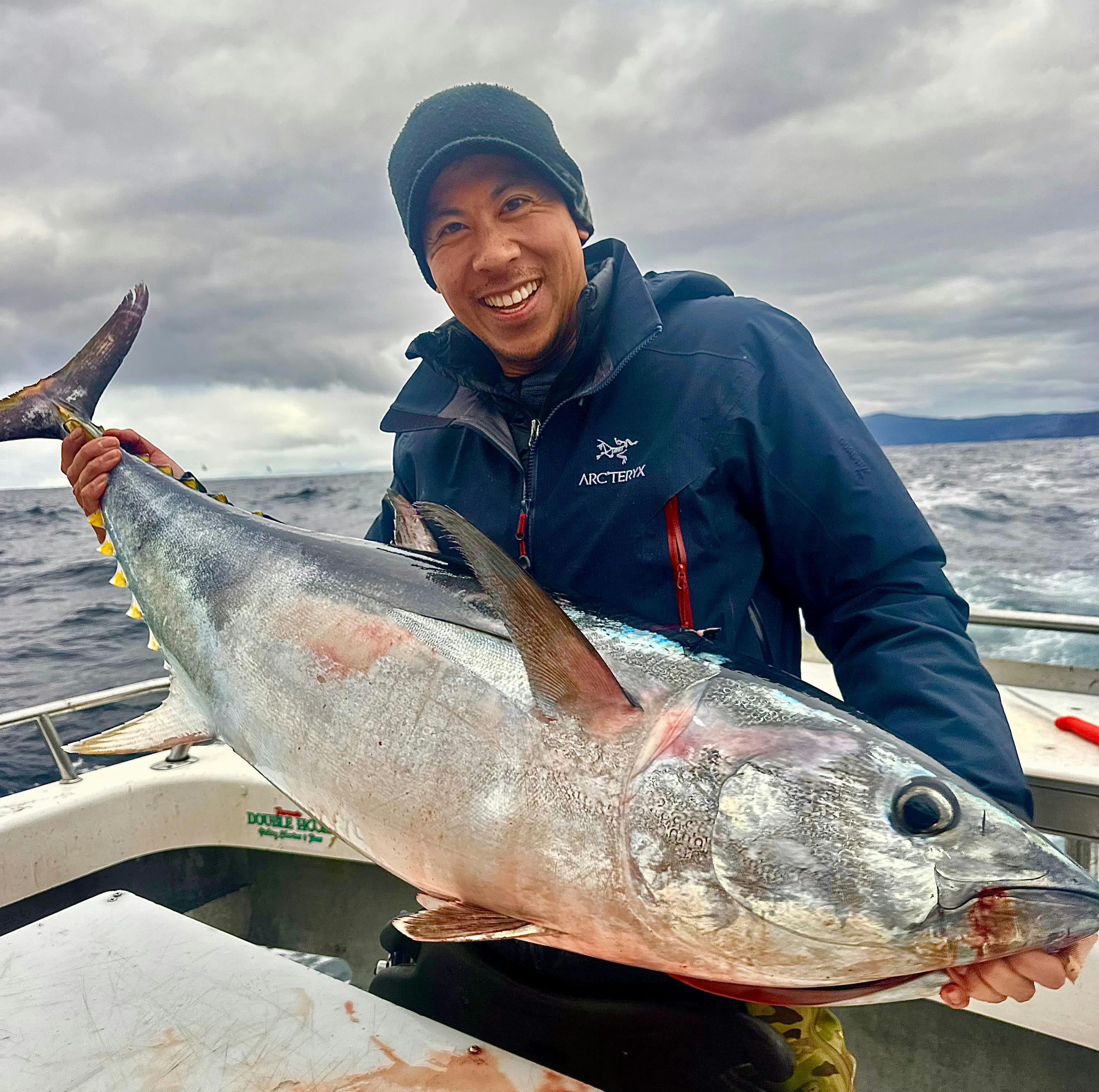 super happy with his catch